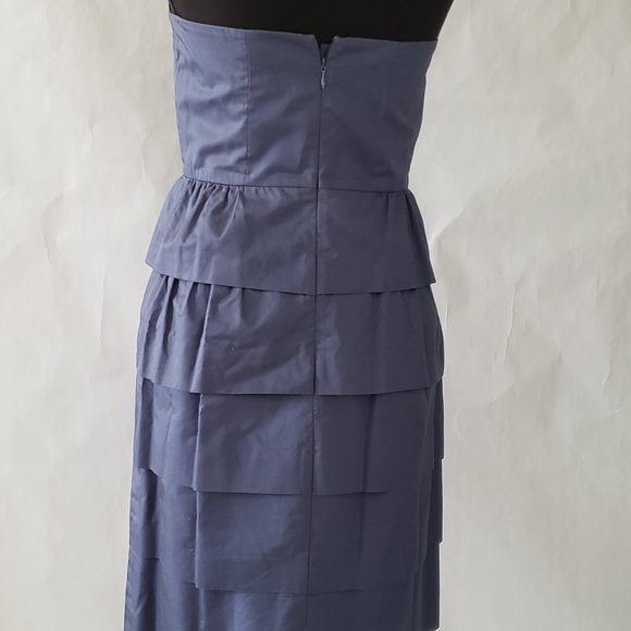 J CREW NAVY BLUE LAYERED STRAPLESS DRESS - Picture 2 of 5